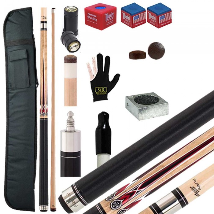 Stecca biliardo pool-(carambola 15 palle) Fury Pool Cues  AG A123 Brown Pro. Stecca smontabile 2pz. calcio e punta, cm.147. Punta acero, cuoio diametro m.12,8, impugnatura lino irlandese, con coprifilo fodero Prince