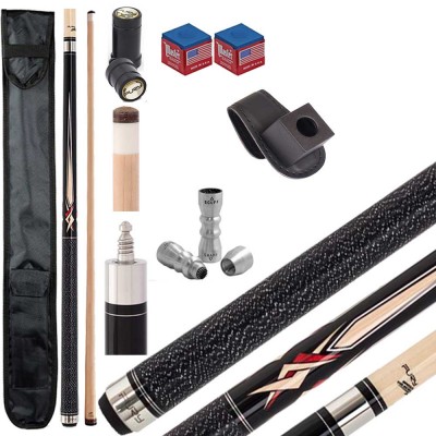 Stecca biliardo pool-(carambola 15 palle) Fury Pool Cues  AG A122 Brown Pro. Stecca smontabile 2pz. calcio e punta, cm.147. Punta in acero, cuoio diametro m.12,8, impugnatura in lino irlandese, con coprifilo, Cuetec Bowtie , ricambi e omaggio.