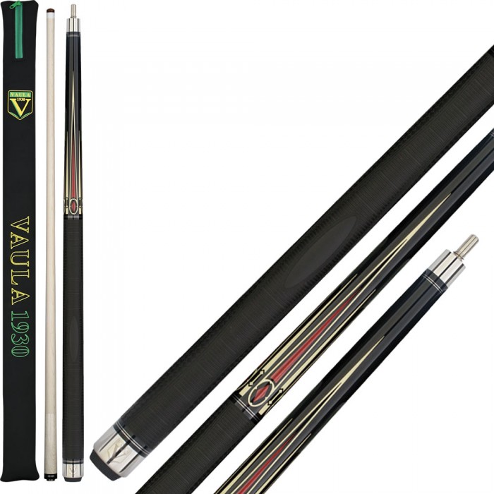 Stecca biliardo internazionale  5 birilli 9 birilli Goriziana, Vaula Laser 1 basic, omologata FIBIS. Smont.le 2 pz. con puntale in acero, cuoio diam. m.12,2