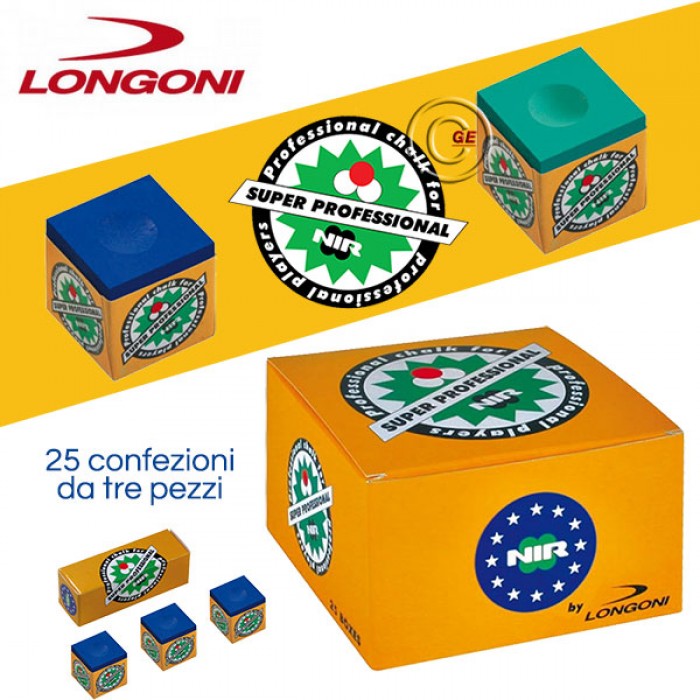 Longoni Nir Super Professional gesso stecca blu 25 confezioni da 3 gessi.
