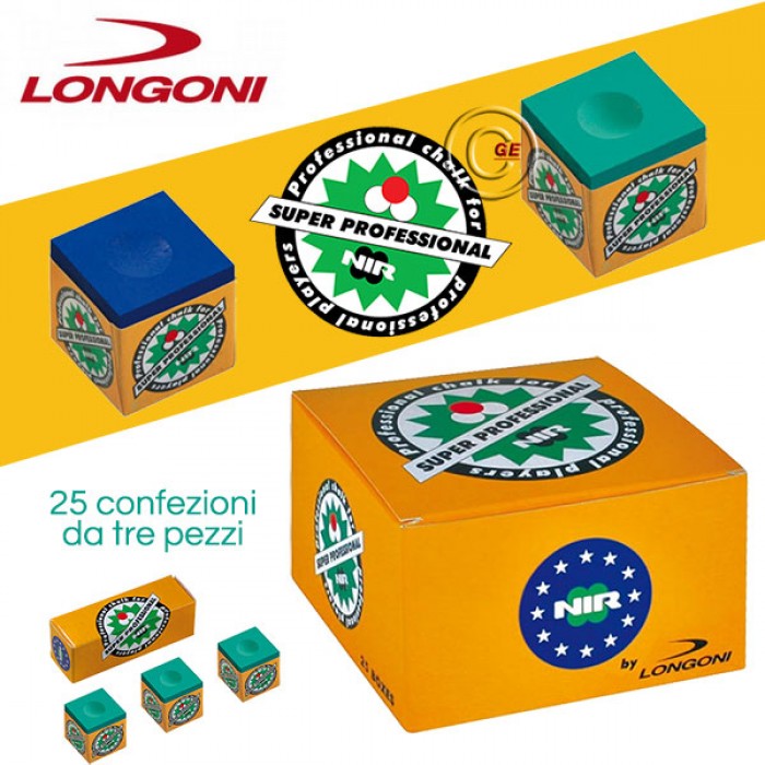 Longoni Nir Super Professional gesso stecca verde 25 confezioni da 3 gessi.
