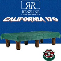 Panno biliardo pool Renzline California cm.280x170, blu per piano e sponde biliardo pool 8 piedi, con buche, campo da gioco cm.224x112, ardesia cm.241x130,con coperta per tavolo cm.300x200 e omaggio