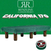 Panno biliardo pool Renzline California cm.200x170, verde per piano e sponde biliardo pool 6 piedi, con buche, campo da gioco cm.180x90, ardesia cm.191x99,con coperta per tavolo cm.300x200 e omaggio