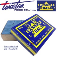 Triangle gesso per stecca biliardo tre confezioni da 12 cubetti.