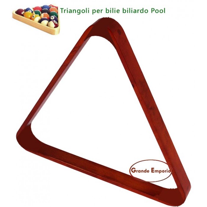 Biliardo Pool Triangolo De Lux in legno acero scuro, per il posizionamento bilie diametro  57,2.