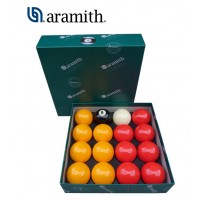 Aramith The Belgian Billiard Balls Premier Casinò  bilie biliardo, con buche, disciplina pool inglese  mm.57,2. 7 bilie gialle, 7 rosse, una nera numerata e una bianca battente.