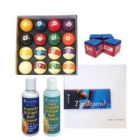 Aramith The Belgian Billiard Balls Continental bilie biliardo diametro mm.48, in resina fenolica, biliardo pool 15 biglie numerate e una bianca battente , con Aramith Cleaner, Aramith Restore e omaggio