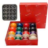 Aramith The Belgian Billiard Balls Continental bilie biliardo mm.57,2 in resina fenolica per biliardo pool 15 bilie numerate e una bianca battente e vassoio