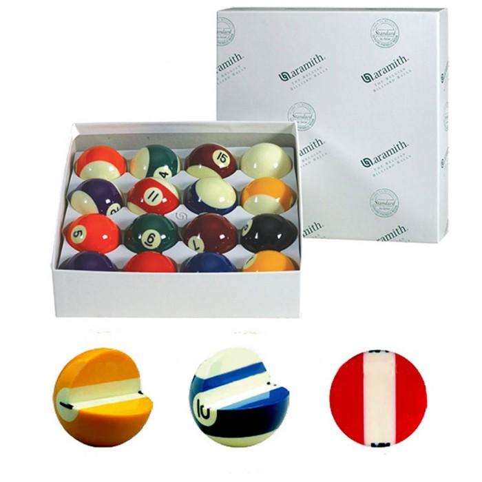 Biliardo pool bilie Aramith The Belgian Billiard Balls Standard diametro mm.57,2. Bilie in resina fenolica, 15 bilie numerate e una bianca battente. Prodotto di elevata qualità, lunga durata nel tempo. Bilie originali e autentiche!