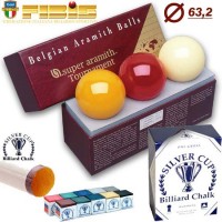 Super Aramith Tournament set tre blie  mm. 63,2 omologate FIBIS, biliardo internazionale senza buche disciplina 5 birilli e 9 birilli. 