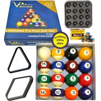 Ventura Laminated Pro set bilie biliardo pool  mm.57,2. 15 bilie numerate e una bianca battente, con tre accessori e omaggio.