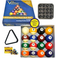 Ventura Laminated Pro set bilie biliardo pool  mm.57,2. 15 bilie numerate e una bianca battente, con accessori e omaggio.