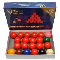 Ventura Snooker set biglie per Snooker   mm.52,4. 15 biglie rosse, 6 colorate e una bianca battente.