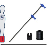 Calcio Balilla asta telescopica (rientrante) universale, diametro mm.16, completa di astina interna in acciaio. Asta terzini con ometti, pressofusi in polipropilene blu.