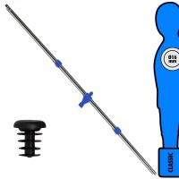 Calcio Balilla asta singola passante (uscente) universale portiere, con ometto blu. Asta diametro mm.16, lunghezza cm.104,5.