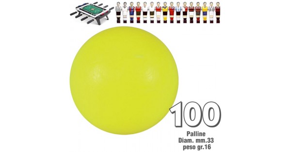 peso gr.16 Calcio Balilla set di 100 palline standard HS arancio mm.33 
