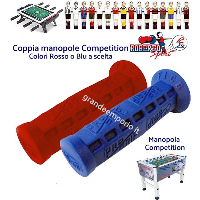 Calcio balilla ricambi Roberto Sport. coppia manopole originali Competition in lattice. Colori rosso o blu