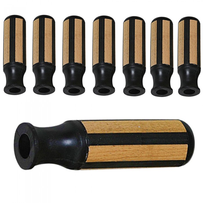 Garlando set completo otto (8) manopole per aste calcio balilla diametro mm.16,. Manopole in gomma con inserti in legno, per una migliore presa.