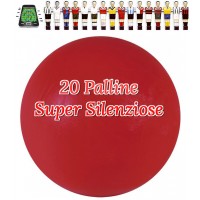 Calcio Balilla 20 Palline Super Silenziose rosse. Mescola specifica per attutire il rumore del colpo, confezione nostra cura. 