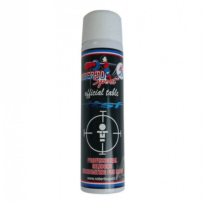 Calcio Balilla  Lubrificante Roberto Sport per aste calcetto in flacone spray 0,75ml, eccellente sia per calcetti per esterno che per interno.