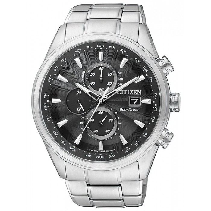 Citizen H800 Leonardo AT8011-55E Cronografo GMT Radio Controllato Eco Drive Riserva di Carica