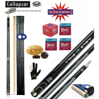 Stecca biliardo pool Collapsar F1 professional. smontabile 2 pz. calcio e punta. Lunghezza complessiva cm.148 con cuoio diametro mm.13, peso 19/20oz. Dotazione accessori, ricambi e omaggio.