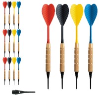 Dardi set di 12 Freccette Soft Tip, punta in plastica, tipo HT 1-4 BSF 16gr. Con 50 punte Goldstar di ricambio.