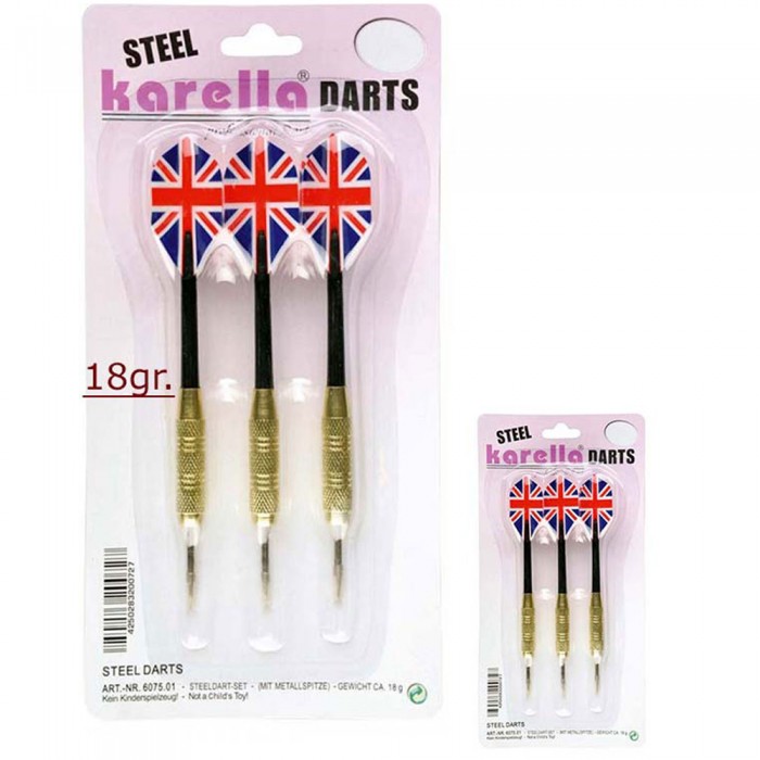 Karella England coppia di set da 3 dardi 18gr. punta acciaio