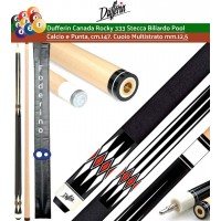 Stecca biliardo pool Dufferin Canada Rocky serie 333, calcio e punta in 100% acero canadese Hard Rock bianco, cm.147 cuoio multi strato m.13 giunto in acciaio ad innesto rapido. Offerta promozione.