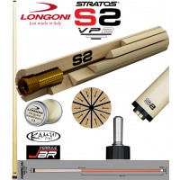 Longoni Stratos S2 VP2 punta per stecche biliardo pool. Punta in hardrock acero del Quebec con tecnica “a spicchi”. Profilo American lunghezza 29’-mm.735, cuoio  mm.12,8, con omaggio.