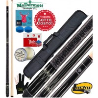 McDermott Lucky L23 stecca biliardo pool carambola 2pz. lunghezza cm.147 cuoio  mm.13. Grip lino irlandese. Fodero Duke, accessori, ricambi e omaggio. Prodotto sottocosto!