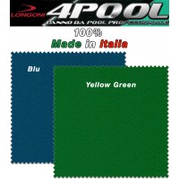 Panno, 4 POOL   Renzline. Panno professionale biliardo pool 70%lana, 30% poliestere. Taglio mt.2,60x1,60 per pool 7 piedi, campo da gioco cm.200x100, ardesia cm.222x100. 2 colori a scelta.