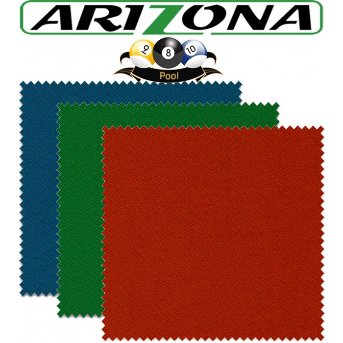 Panno biliardo pool Renzline Arizona. Taglio mt. 2,0x1,6 copertura piano e sponde Pool 6 piedi, campo da gioco cm.180x90, ardesia cm.191x99. Disponibile in tre colorazioni.