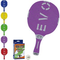 EVO S-II racchetta ping pong  Lilla_Grigio per esterno in nylon sfera-vetro, rivestita in gomma, con omaggio.