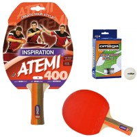 Atemi 400 linea Traning racchetta da ping pong (tennis da tavolo) dorso rosso-nero, modello approvato dalla Federazione Internazionale del Ping Pong.