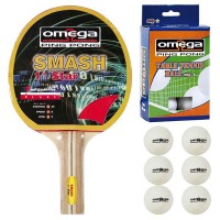 Omega Ping Pong racchetta Smash compensato-gomma con omaggio