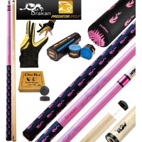 Drakan by Predator Fire Pink stecca pro biliardo pool carambola 2pz, cm.147, cuoio  mm.11,8. Allestita con accessori guanto e gesso Predator, ricambi e omaggi. Speciale Prezzo!