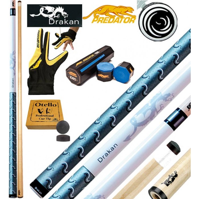 Drakan by Predator Air stecca pro biliardo pool carambola 2pz, cm.147, cuoio mm.11,8. Allestita con accessori guanto e gesso Predator, ricambi e omaggi. Speciale Prezzo! Drakan by Predator Air stecca pro biliardo pool carambola 2pz, cm.147, cuoio mm.11,8. Allestita con accessori guanto e gesso Predator, ricambi e omaggi. Speciale Prezzo!