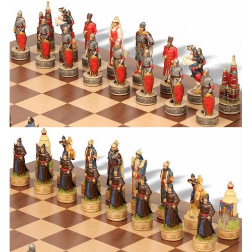 I RUSSI VS MONGOLI dipinti a mano a tema PEZZI degli scacchi da ITALFAMA 
