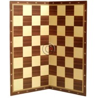 Scacchiera pieghevole in cartoncino tinto legno olimpionica da torneo cm.50x50, casa mm.55x55 con coordinate.