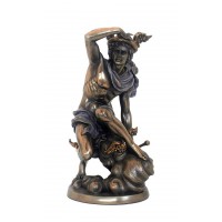 Italfama Firenze statua, di Mercurio Messaggero, in resina bronzata rifinita a mano cm.24