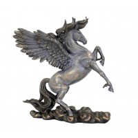 Statua di Pegaso cavallo alato, in resina bronzata rifinita a mano cm.28 Italfama Firenze
