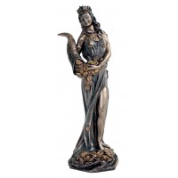 Statua in resina bronzata raffigurante la dea bendata della Fortuna . Statua  interamente rifinita a mano in ogni dettaglio e bronzata, altezza cm. Ht. 29cm. Elegante idea regalo della Italfama di Firenze-Italia. SR71833 