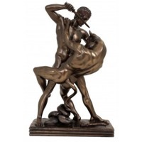 Statua in resina bronzata raffigurante Teseo vs il Minotauro. Statua  interamente rifinita a mano in ogni dettaglio e bronzata, altezza cm. Ht. 31cm  Italfama di Firenze-Italia