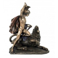 Statua in resina bronzata raffigurante Bellerofonte vs Chimera. Statua  interamente rifinita a mano in ogni dettaglio e bronzata, altezza cm. 25x ht32cm  Italfama di Firenze-Italia