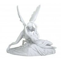 Statua Amore e Psiche di A.Canova riproduzione in resina bianca cm.30x29. Elegante prodotto firmato. Italfama Firenze.