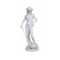 Statua del David di Donatello in resina bianca rifinita a mano cm.30. Elegante prodotto firmato Italfama Firenze.