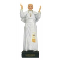 Statua Papa Giovanni Paolo secondo in resina pitturata a mano altezza cm.27, peso Kg.1.350. Elegante prodotto Italfama Firenze.
