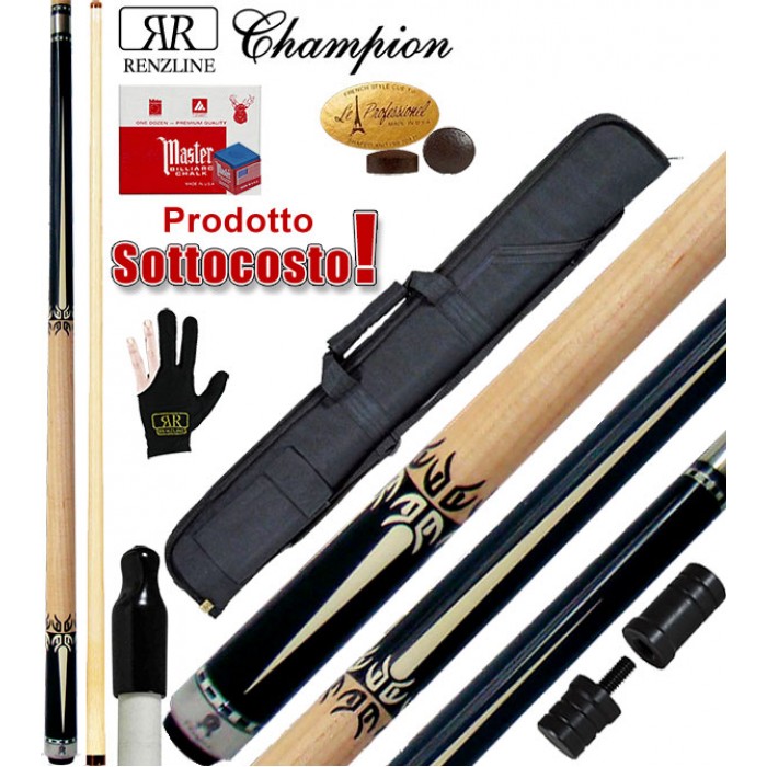 Renzline Champion KH10 Limited Edition stecca pro smontabile 2 pz., biliardo pool tutte le discipline cm. 147 punta  m.13. Corredo fodero  Duke, accessori, ricambi e omaggio. Speciale prezzo!