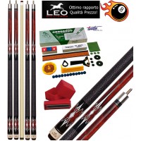 Leo Billiards Star Crono. Quattro stecche semipro biliardo pool, 2 pz. lunghezza cm.147 punta con cuoio  mm.12,8 con Tweeten Kit Repair e omaggio Speciale prezzo!